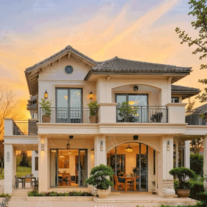 Casa Prefabricada de Diseño Moderno y Lujoso, <span class=keywords><strong>Villa</strong></span> Modular, Instalación Rápida, Estructura de Acero Ligero, <span class=keywords><strong>Villa</strong></span> Prefabricada de 4 Dormitorios - Product Image 1