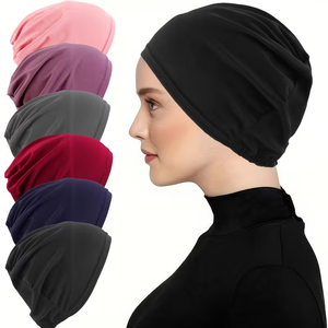 Nouveau design – Turbans pour femmes, couleur unie, ensemble deux pièces, foulards de base pour un usage décontracté et confortable, bonnets de chimiothérapie - Product Image 1