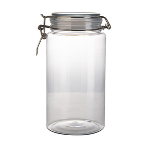 Large Capacity Child Proof Plastic <b>Jar</b> Lightweight Rotein Powder <b>Pickle</b> Nuts Pasta Clear 1500ml Flip-top PET Seal <b>Jar</b> - Product Image 1
