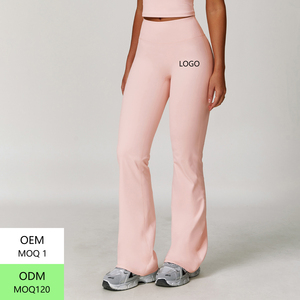 Leggings de cintura alta para mujer, efecto levanta glúteos, tacto suave, pantalones de gimnasio, pantalones de yoga acampanados para entrenamiento y descanso - Product Image 3