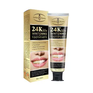 2022 Bio-Großhandel 24 Karat Gold Mint Flavor Private Label Zahn korrektor White ner Gel Zahn aufhellung Zahnpasta
