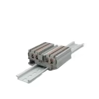 Borniers de connexion à ressort en laiton et plastique pour rail DIN, traversants, 24A, 800V, PA66, PT-2.5