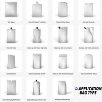Équipement de remplissage, de formage et de scellage (HFFS) pour sachets à bec verseur de ketchup, mayonnaise et sauces, pour l'emballage horizontal de rouleaux de film.