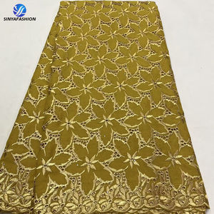 Sinya Offre Spéciale fête de mariage voile de coton suisse et écharpe dentelle en suisse 100% dentelle de Voile de coton avec robe en dentelle de pierres - Product Image 3