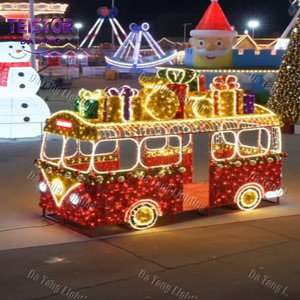 รถไฟคริสต์มาส 3 มิติขนาดใหญ่ พร้อมไฟประดับ สำหรับสวนสนุก สถานที่เชิงพาณิชย์ และงานตกแต่งวันหยุด - Product Image 4