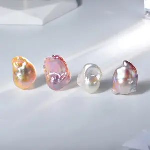 3A irregular shape baroque freshwater pearl 15mm-16mm white/pink/purple Big size loose pearl for making necklace Pendant
