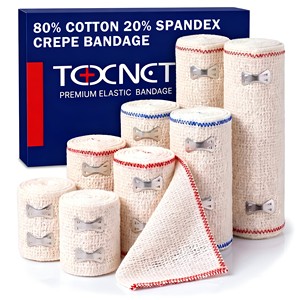 20% in cotone 80% certificato CE/ISO Spandex crêpe bendaggio elastico 4 \ "6 \" singolo PE Bag EOS tipo disinfettante - Product Image 1