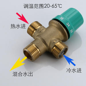 Válvula Mezcladora Termostática de Cobre para Calentadores de Agua, Control de Temperatura Fría y Caliente, Calentador de Agua Pequeño para Cocina, Tubería en T Fría y Caliente - Product Image 5