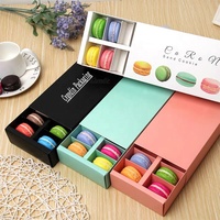 Boîte à tiroirs rose écologique pour macarons avec impression personnalisée pour cadeaux de mariage et de fêtes