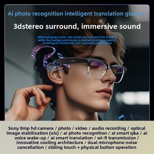 Gafas Inteligentes Unisex con IA 2025, Estilo Deportivo y Empresarial, con Grabación de Video y Fotos, Media Montura, Bloqueo de Luz Azul, Traducción por Bluetooth - Product Image 3