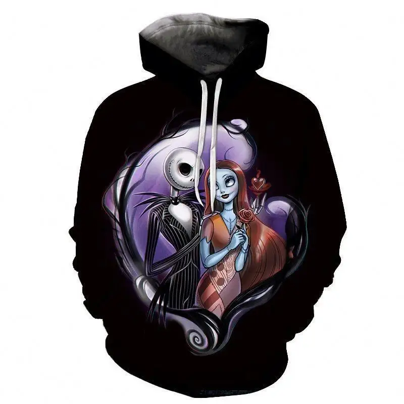 Europe and the United States cross-border trade autumn skull 3D digital print men's hoodie clothing