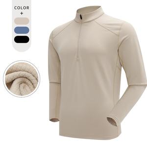 Wholesale <b>Man</b> <b>Sweatshirt</b> Long Sleeve Fitness Clothing Warm <b>Half</b> <b>Zip</b> Collar Sports Autumn and Winter Fleece for <b>Man</b> Full Adults - Product Image 1
