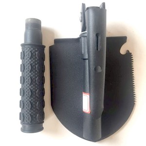 Pelle de tranchée pliable portable 44,6 cm, multifonction, poignée en D, noire, outil de camping, randonnée et sauvetage en extérieur - Product Image 1