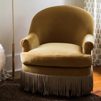 Fauteuil en tissu rétro américain pour petits salons, chambres ou balcons - Parfait pour se détendre ou se reposer