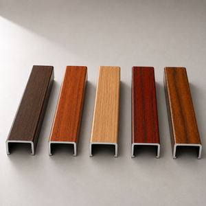 Profils d'extrusion en aluminium à grain de bois avec finition naturelle réaliste pour applications architecturales durables de portes et fenêtres - Product Image 4