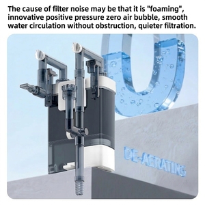 Filtre à dos pour aquarium, éliminateur <span class=keywords><strong>de</strong></span> déchets <span class=keywords><strong>de</strong></span> poissons, design visuel, filtration 4 couches, ultra silencieux, en plastique, écrépineur d'<span class=keywords><strong>huile</strong></span> automatique - Product Image 3