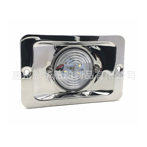 Feu arrière carré pour bateau en acier inoxydable 304, 12VDC 2.2W, signal lumineux de navigation marine pour bateaux - Product Image 1
