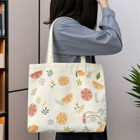 Sac fourre-tout en toile fruits littéraire d'été pour femmes avec fermeture éclair sac à main à bandoulière unique pour étudiants cartable