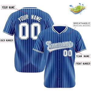 Maillot de baseball personnalisé à rayures, unisexe, pour adulte, avec nom et numéro brodés, col respirant - Product Image 2
