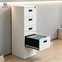 Armoire de classement verticale à tiroirs réglables, meuble de rangement de documents de bureau polyvalent en métal