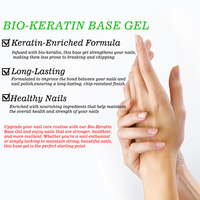 KODIES GEL Bio Keratin Rubber Base Coat Vente en gros OEM/ODM Étiquettes privées Gel Vernis à ongles Base Coat Vernis semi-permanent UV