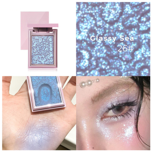 Paleta de sombras de ojos de un solo tono con brillo, sombra de ojos con purpurina brillante en relieve, maquillaje de ojos metálico de alta pigmentación y larga duración - Product Image 5