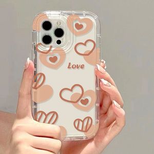 เคสโทรศัพท์สำหรับ iPhone 17 Pro Max แบบใสลายกราฟฟิตีพร้อมถุงลมนิรภัย ลายหัวใจสไตล์ INS รูขนาดใหญ่ ป้องกันการกระแทก - Product Image 1