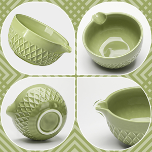 Juego de Té Matcha Tradicional Japonés de Cerámica de 7 Piezas, Cerámica de Porcelana Verde con Forma de Rombo, Batidor de Bambú, Cuchara para Té Matcha - Product Image 6