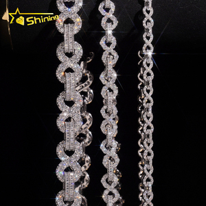 Catena Cuban Link Infinita in Argento Massiccio 925 con Moissanite, Stile Hip Hop Iced Out, 6mm 8mm 13mm - Product Image 5