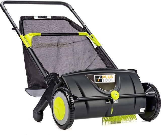 Leaf & Grass Push Lawn Sweeper Garden Gardening  Hand Manual Yard Sweeper Cleaner for Leaf Collection Leaves Collector