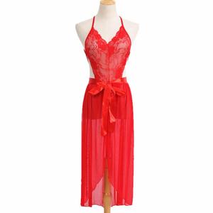 Conjunto <span class=keywords><strong>de</strong></span> Lencería Romántica Transparente y Seductora <span class=keywords><strong>de</strong></span> Estilo Europeo y Americano, Camisón Sexy con Tirantes - Product Image 4