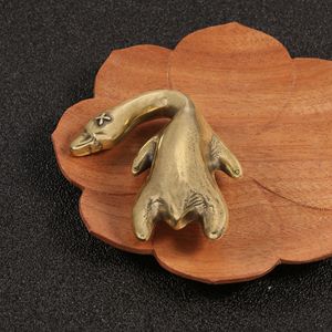 ตุ๊กตา<span class=keywords><strong>เป็ด</strong></span>ปักกิ่งทองเหลืองโบราณ ของตกแต่งบ้านและสำนักงาน ใช้เป็นที่ทับกระดาษหรือของประดับโต๊ะชงชา - Product Image 1