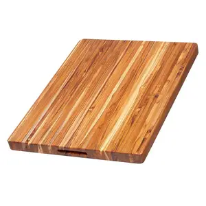 Tabla de cortar de madera de teca dura Reversible de primera calidad, grande, bloque para picar carnicero