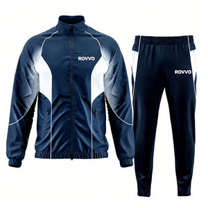 زي تدريب كرة القدم الشتوي للرجال، قمصان كرة قدم مطبوعة بالتسامي، طقم سترة كرة قدم بسحاب كامل للرجال - Product Image 1