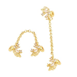 Cadena con colgante de ala de mariposa de cobre chapado en oro de 18 quilates con incrustaciones de circonita, cadena de seguridad, accesorio de dije de cristal DIY para pulsera D178 - Product Image 5