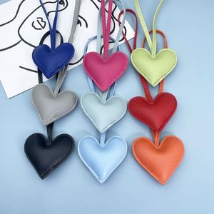 Peach Shape Keychain Diy Pu Leather Heart <b>Charms</b> <b>Bag</b> <b>Charm</b> Cute Pendant Accessories - Product Image 4