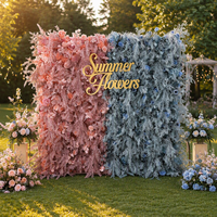 Backdrop Gulung Kain Grosir 8ft X 8ft Dinding Bunga Putih Buatan untuk Rumah, Toko, Liburan, Pesta Pernikahan