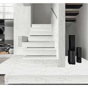 Encimeras de cocina de mármol moderno de cuarzo HIC blanco prístino y revestimiento de pared losa grande con más de 5 años de garantía antideslizante y duradero - Product Image 4