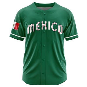 Maßgefertigtes Jugend-Mexiko-Liga Baseball-Trikot mit Sublimationsdruck und gesticktem Logo, Sportliches Grünes Baseball-Shirt - Product Image 1