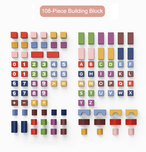 子供のための木制ビルディングブロックセット,カラフルなアルファベット番号教育玩具,ストレージバケット付き,早期学习スタッキングブロック - Product Image 3