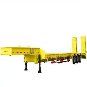 Hot sale 3 axis 4 axle 60 80 100 tons heavy duty gooseneck low loader low bed lowboy truck lowbed semi trailr