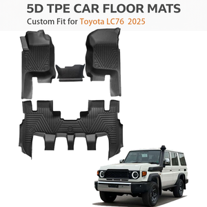 พรมปูพื้นรถยนต์ TPE แบบสั่งทำพิเศษ เป็นมิตรกับสิ่งแวดล้อม สำหรับ Toyota LC76 2025 พวงมาลัยซ้าย |   ชุดกันน้ำทุกสภาพอากาศครบชุด - Product Image 1