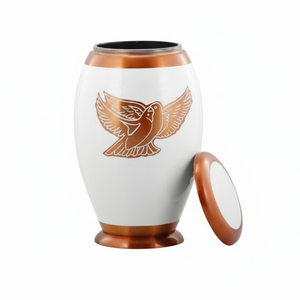 Urna de cremación hecha a mano de diseño moderno para adultos, hermosos suministros funerarios de entierro de latón conmemorativo para cenizas - Product Image 1