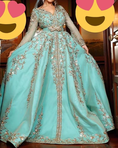 Impresionante Royal Bridal Lehenga Choli con Long Trail Heavy Zardozi Bordado Longitud del piso para La boda-ATIYA LIBAS Acetato 2019 - Product Image 5