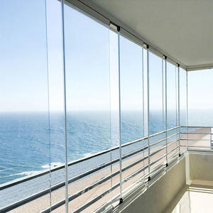 <span class=keywords><strong>Puerta</strong></span> corredera de acordeón de vidrio sin marco, <span class=keywords><strong>puerta</strong></span> de vidrio plegable para balcón, partición exterior, sin marco - Product Image 4