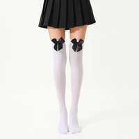 Bas pour femmes en dentelle sexy à nœud, très vendus, de haute qualité, chaussettes cuissardes, bas opaques élastiques unis