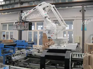 Dzjx Industriële Volautomatische Palletizer Robot Machine Voor Rijstzak Voedselverwerking Professionele Lading Robot Systeem Kartonnen Doos