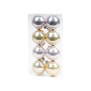 Jintai Custom Made Luxury Gift Box Decoration Innovative Home Hanging 8 Cm Gold Silver Balls Christmas Bauble Custom