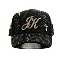 Gorras de Béisbol Deportivas de 5 Paneles con Logotipo Personalizado, Gorras Negras con Relieve Ajustables, Gorras AB