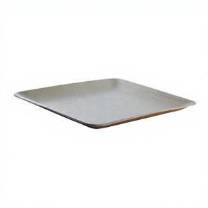 6 Inch flat Square Wood Serving Tray With Croissants Cookies Muffins Cinnamon Rolls Bakery Dessert <b>Platter</b> For Takeaway - Product Image 2